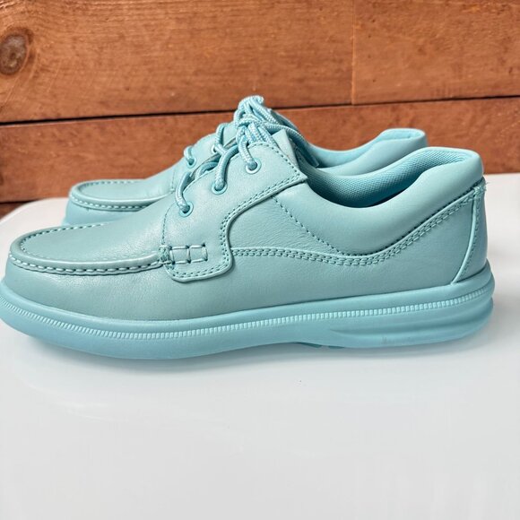 Hush Puppies Shoes Sneakers Mens Size 11.5 GIL Sea Foam Leather Cuir Mousse NIB - Picture 6 of 11